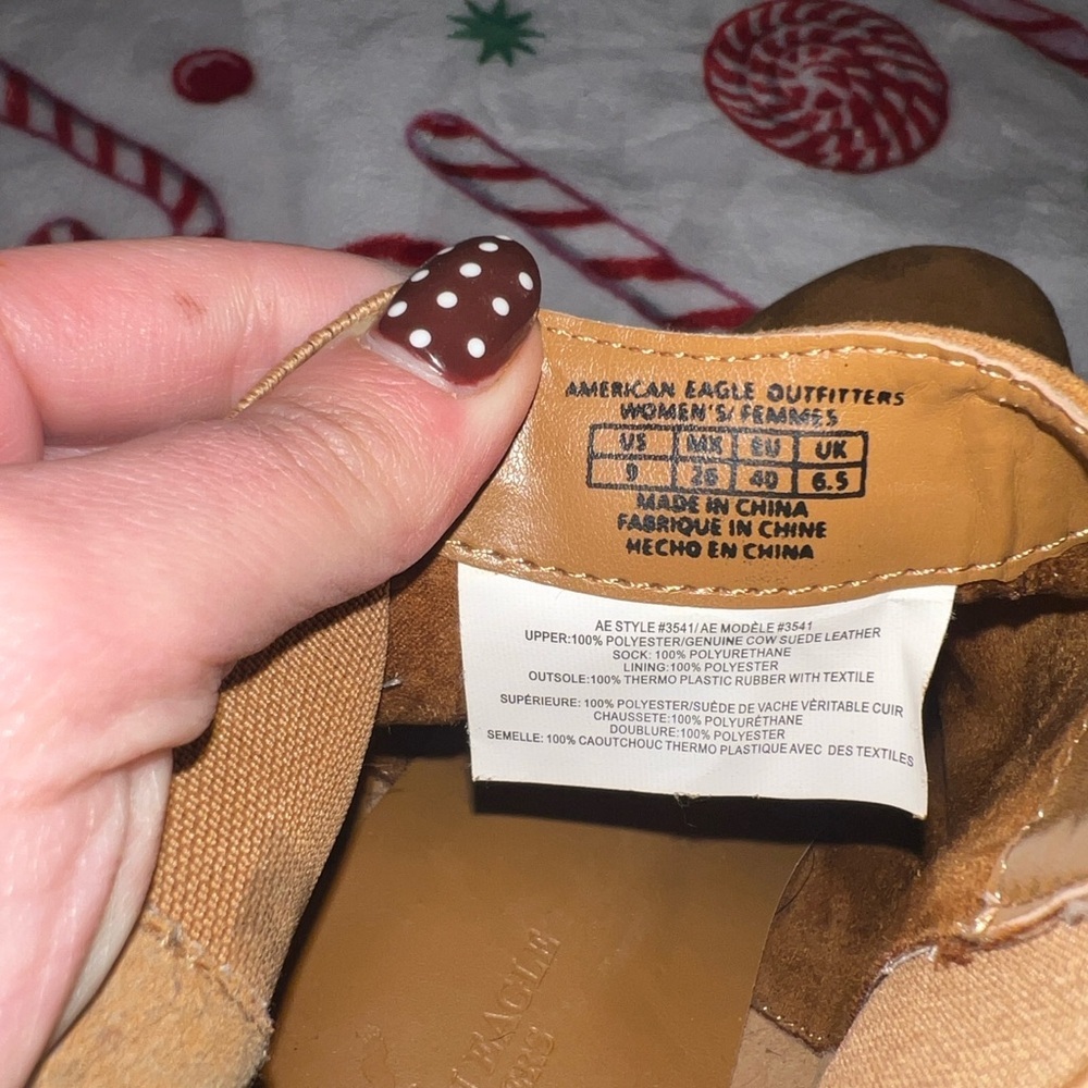 American Eagle Outfitters Brown Tan Fringe Booties Size 9 - Picture 9 of 9